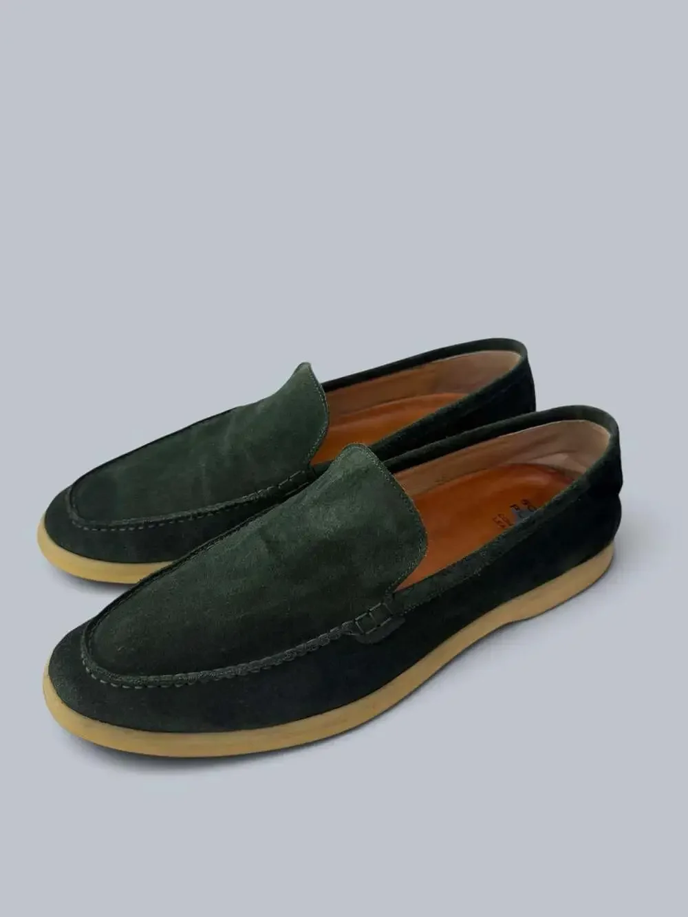 Scarosso Suede Loafers Green Size 12US 45EU